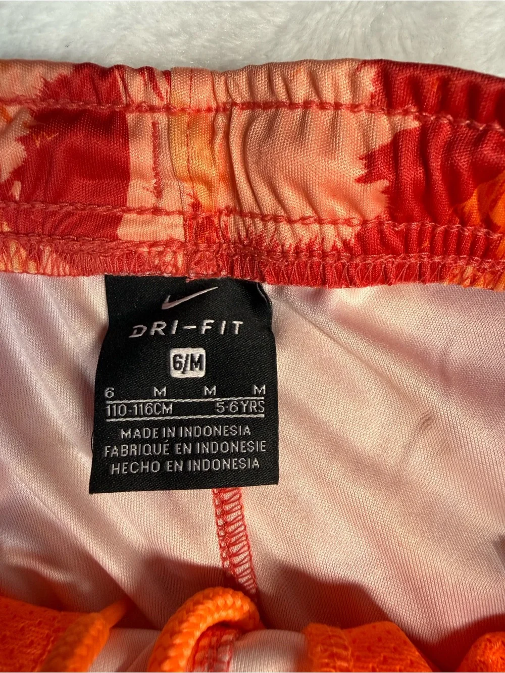 Nike Orange and Red Boys' Athletic Shorts M
